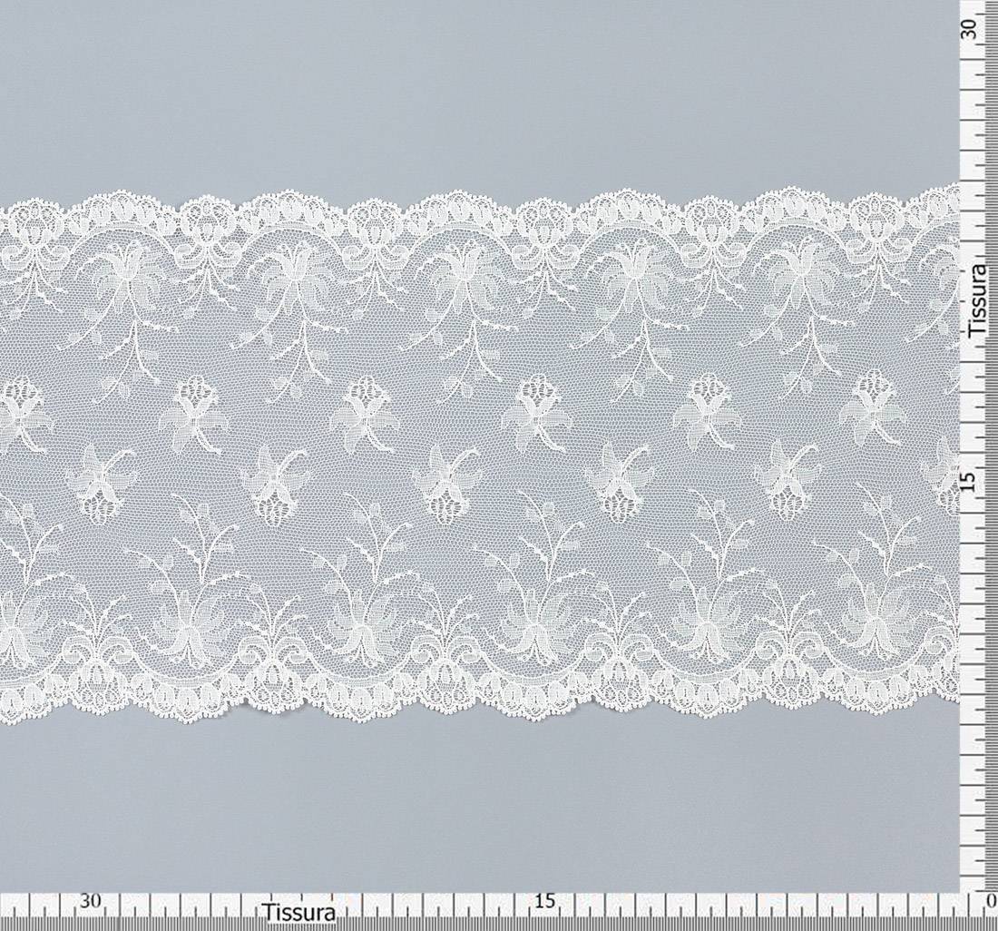 Тесьма кружевная "шантильи". Фестоны по обеим сторонам. Цвет белый в наличии
