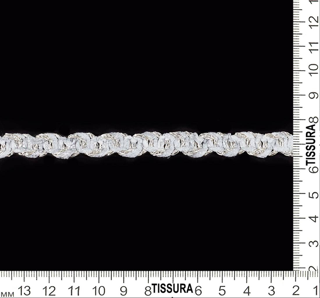 Тесьма плетёная декоративная серебристо-серого цвета в наличии