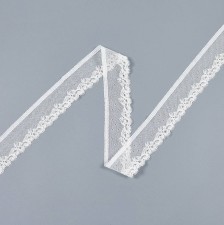 Тесьма эластичная кружевная "шантильи". Цвет "экрю" в наличии