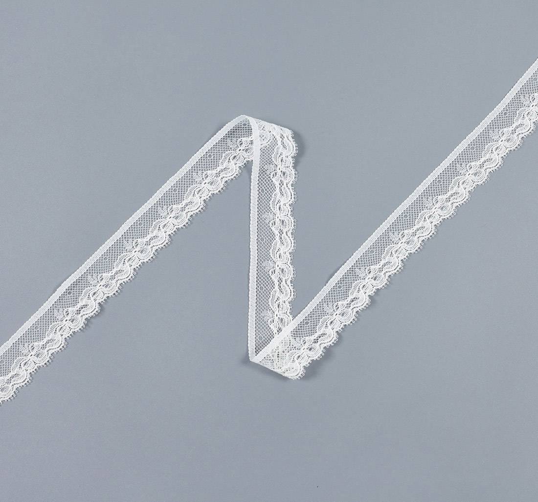 Тесьма эластичная кружевная "шантильи". Цвет "экрю" в наличии