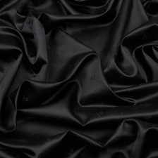 Ткань подкладочная с жаккардовым логотипом Dormeuil. Цвет черный в наличии