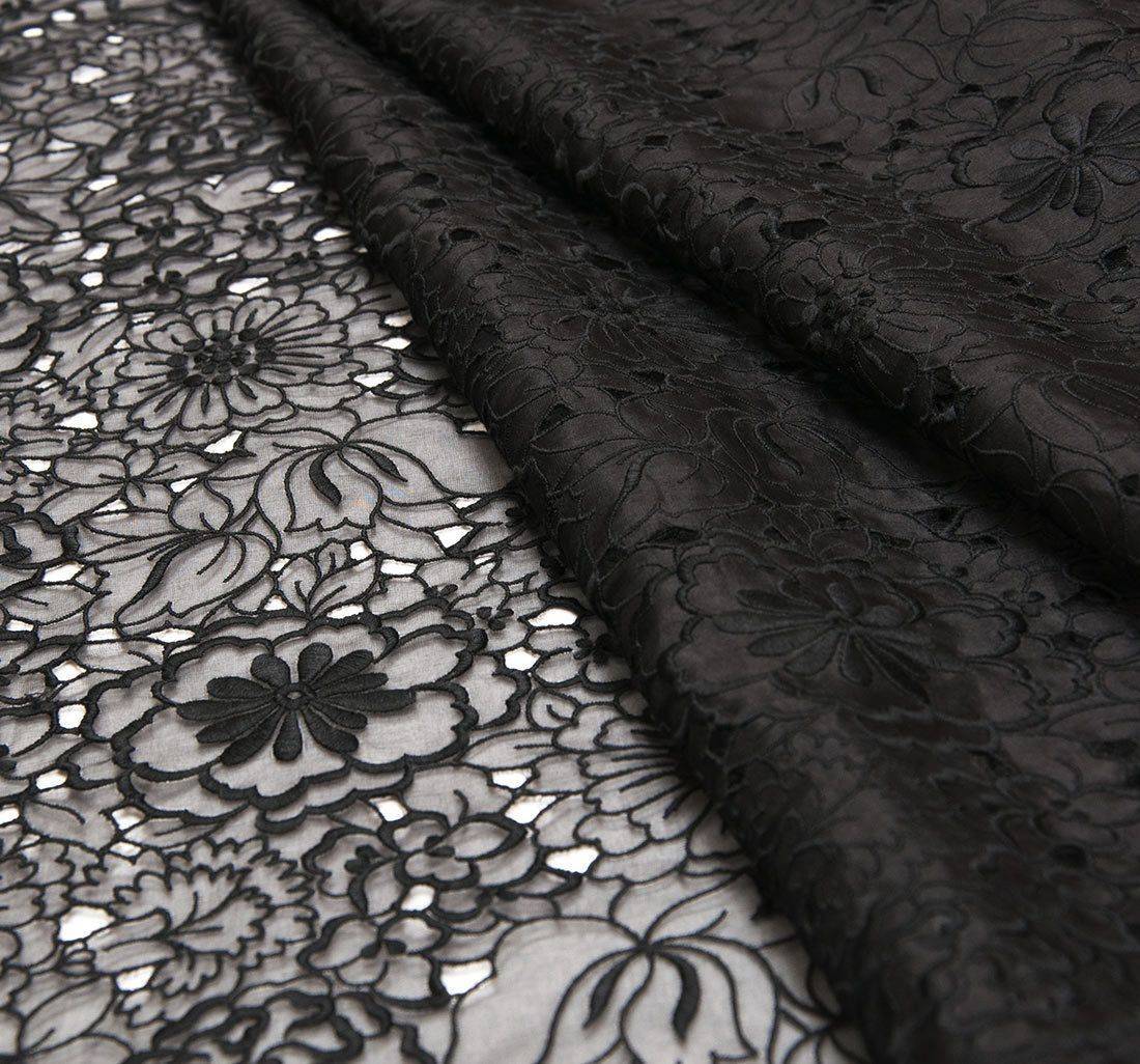 Ткань 07/01272/009 Вышивка сплошной застил, чёрный в наличии