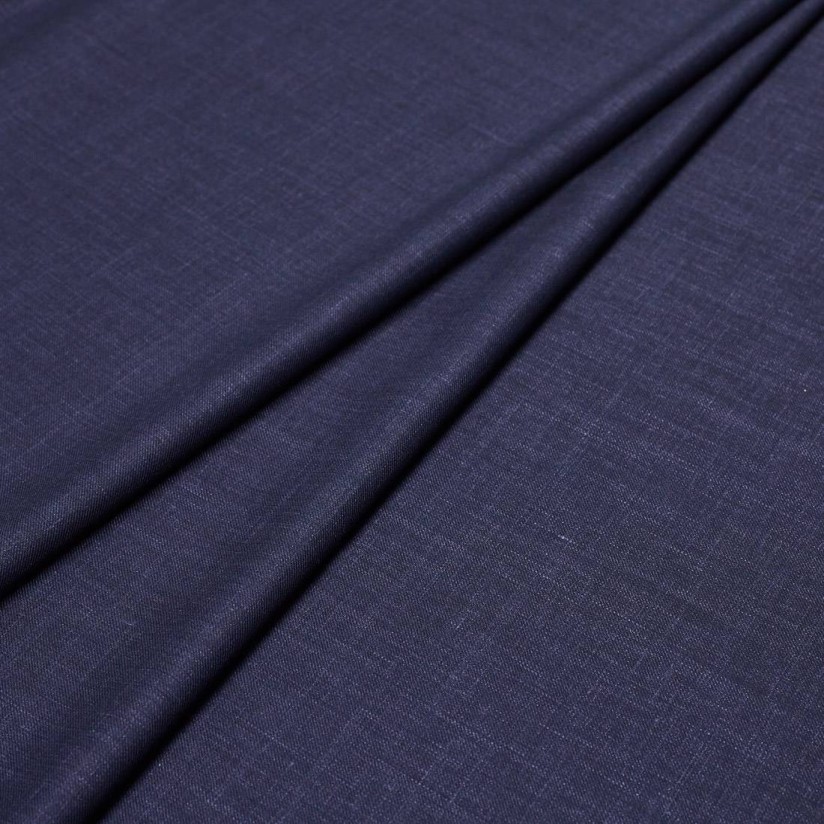 Ткань костюмная из шерсти и льна. Коллекция "Naturals" от Dormeuil. Цвет темно-синий с эффектом "делаве" в наличии