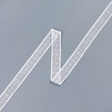 Тесьма кружевная из хлопка. Сетка бобинет в горошек "point d'esprit" (пуа д'эспри́). Цвет белый в наличии