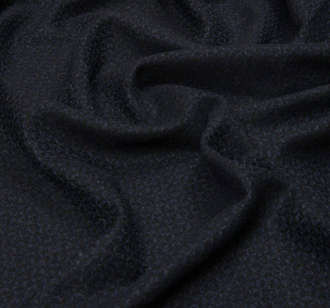Жаккард из шерсти и кашемира темно-синего оттенка в наличии