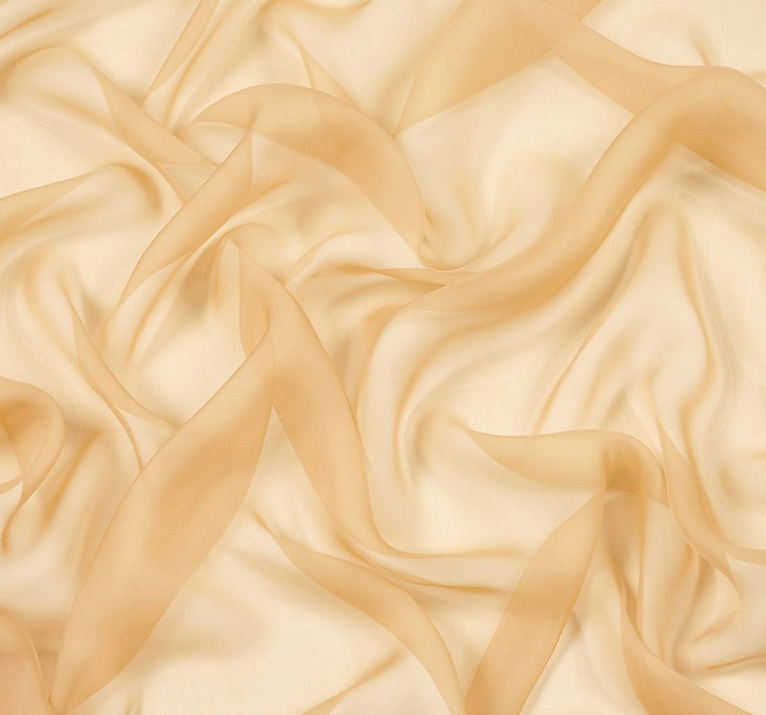 Шифон шелковый. Цвет карамельный в наличии