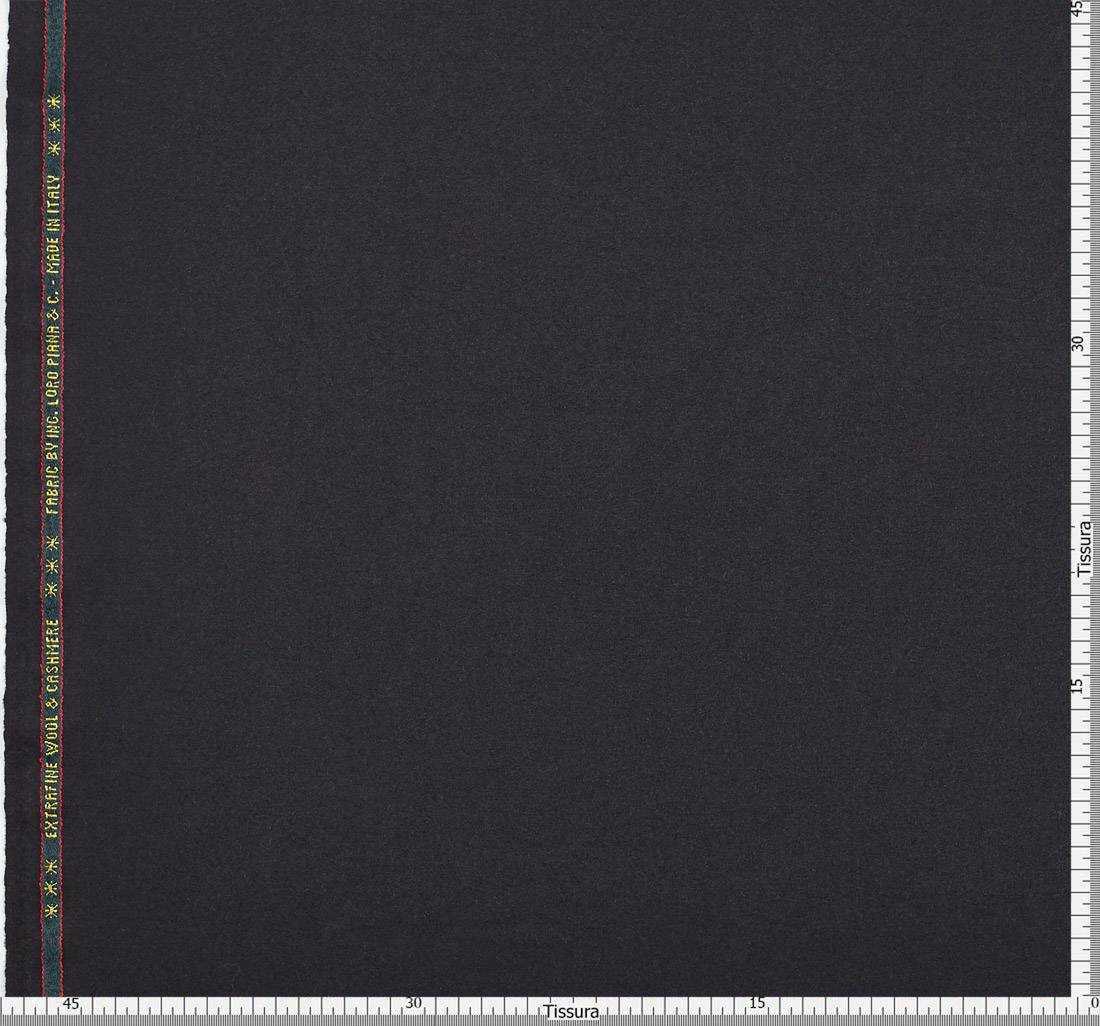 Ткань костюмная из шерсти с добавлением кашемира от Loro Piana. Цвет черный в наличии