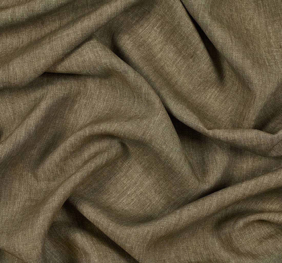 Лен цвета хаки с эффектом "делаве" из коллекции "Keros" от Cotonificio Albini в наличии