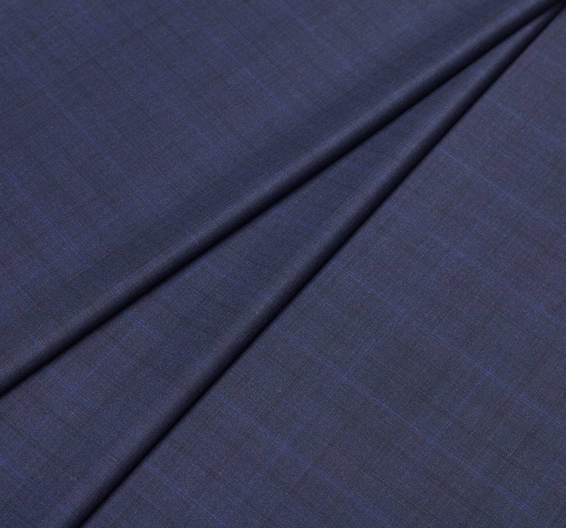 Ткань чистошерстяная от Loro Piana из коллекции «Australis». Сине-черная клетка в наличии