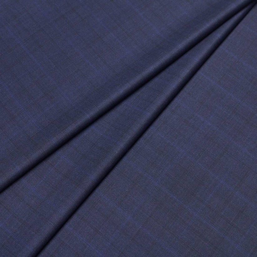Ткань чистошерстяная от Loro Piana из коллекции «Australis». Сине-черная клетка в наличии
