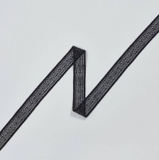 Тесьма кружевная из хлопка. Сетка бобинет в горошек "point d'esprit" (пуа д'эспри́). Цвет черный в наличии