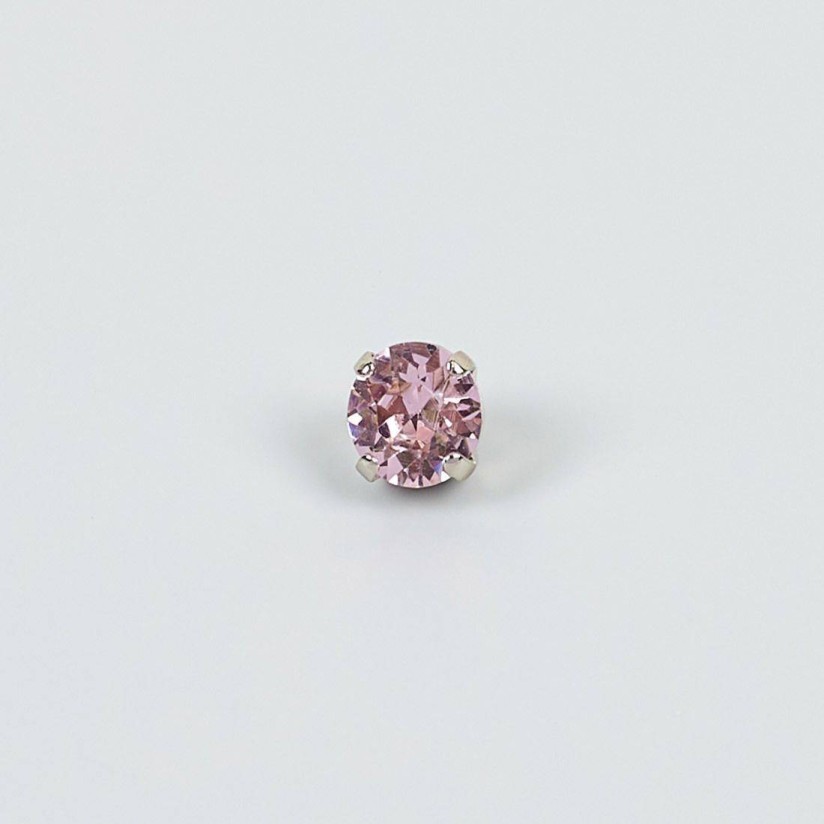 Пуговица металлическая с розовым кристаллом Swarovski в наличии