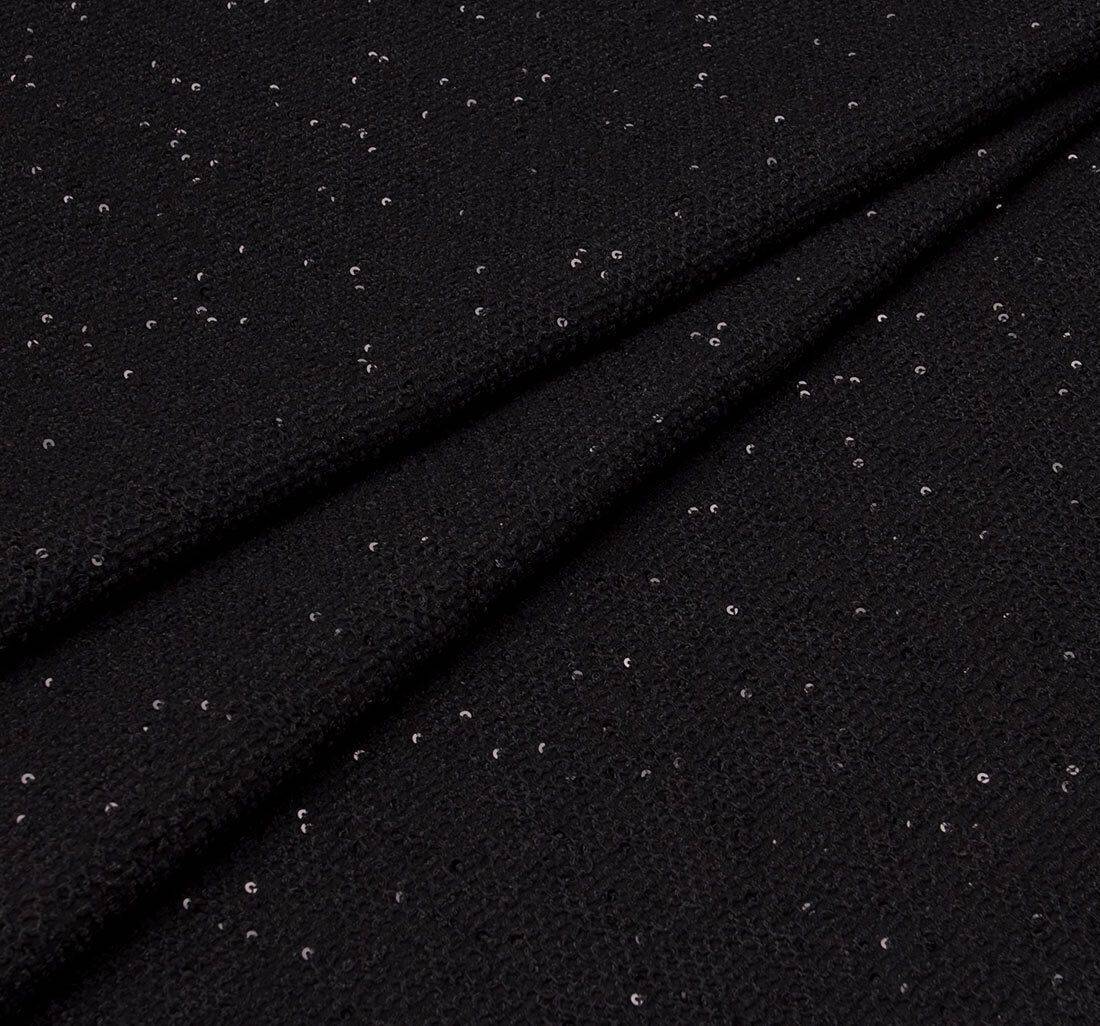 Жаккард черный с небольшими пайетками в тон в наличии