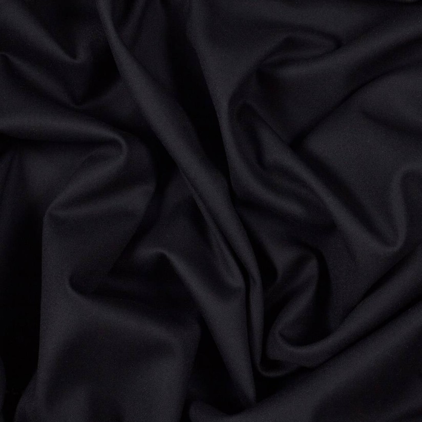 Ткань пальтовая шерстяная Loro Piana двусторонняя, двухслойная, "би-стрейч". Цвет черный в наличии
