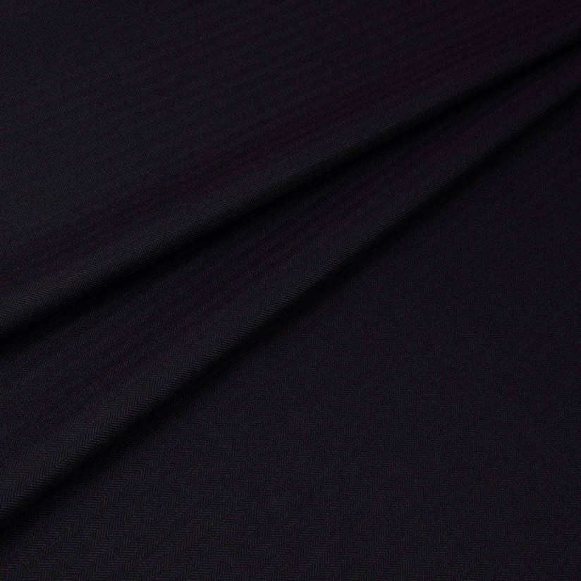 Шерсть костюмная в «в ёлочку» (herringbone). Цвет черный в наличии