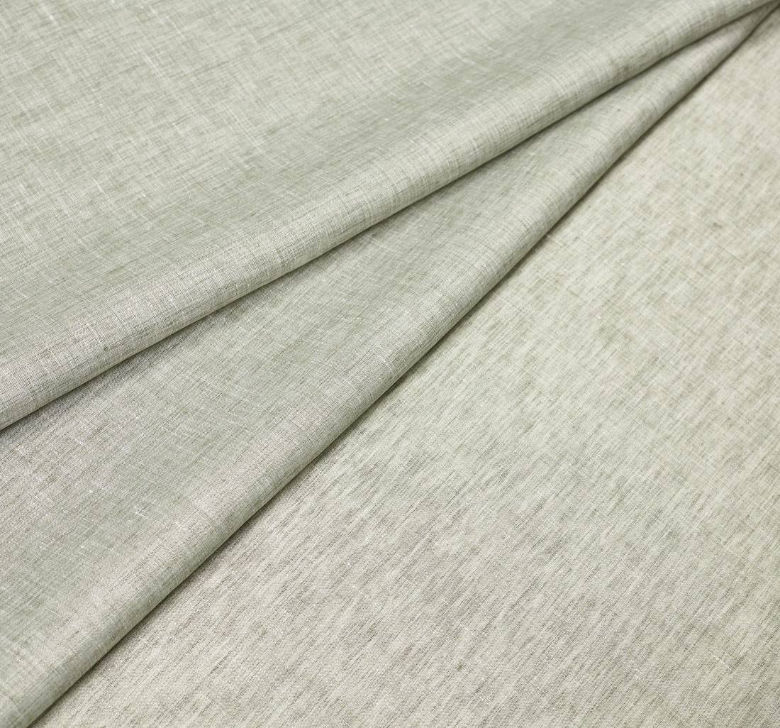 Лен светло-зеленый с меланжевым эффектом из коллекции "Путешествие" (Journey) от Thomas Mason в наличии