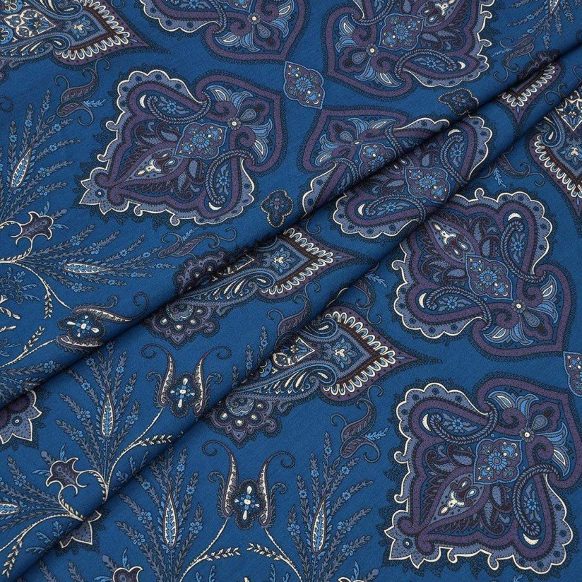 Хлопок Tana Lawn от Liberty. Принт «Lord Paisley» (Лорд Пэйсли). Цвет королевский синий в наличии