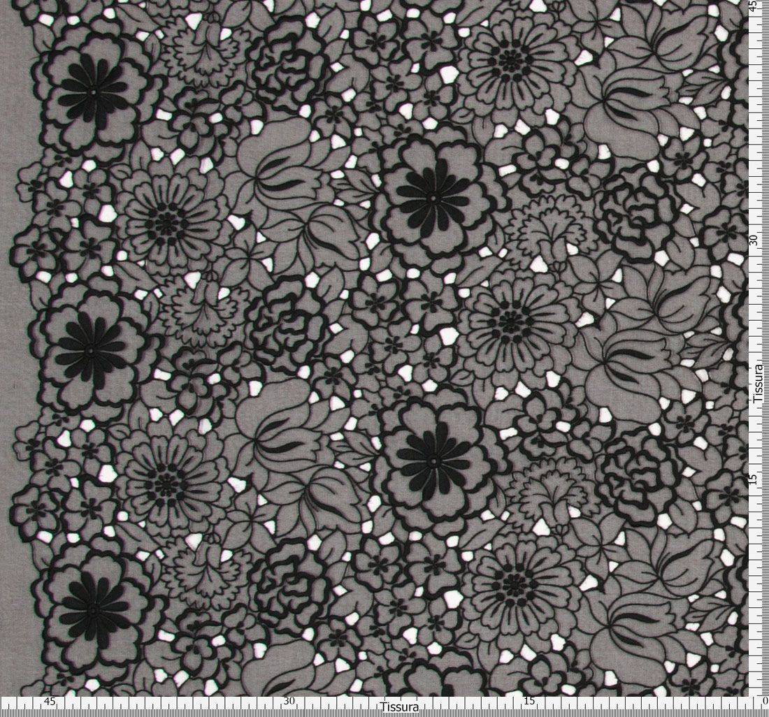Ткань 07/01272/009 Вышивка сплошной застил, чёрный в наличии