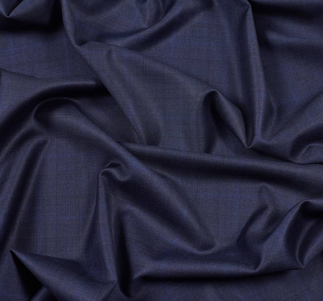 Ткань чистошерстяная от Loro Piana из коллекции «Australis». Сине-черная клетка в наличии