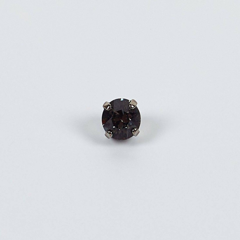 Пуговица металлическая с черным кристаллом Swarovski в наличии