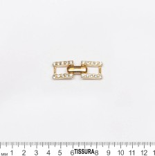 Декоративный элемент. Золотистый металл, прозрачные стразы Swarovski. Форма – прямоугольник. в наличии