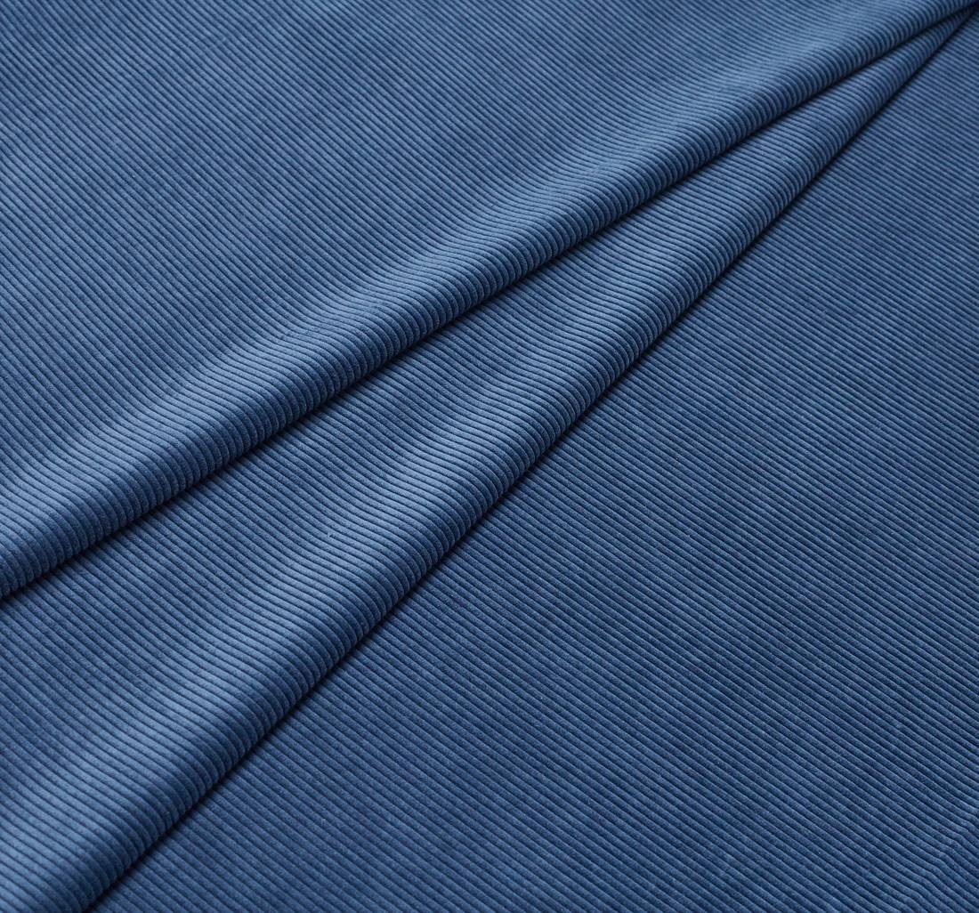 Вельвет из хлопка с добавлением льна и кашемира. Цвет синий в наличии