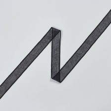 Тесьма кружевная из хлопка. Мелкая сетка бобинет. Цвет черный в наличии