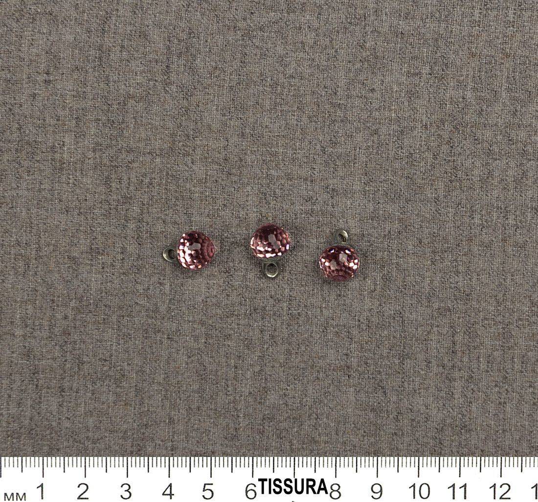Круглая пуговица на ножке с крупным кристаллом Swarovski нежно-розового цвета в наличии