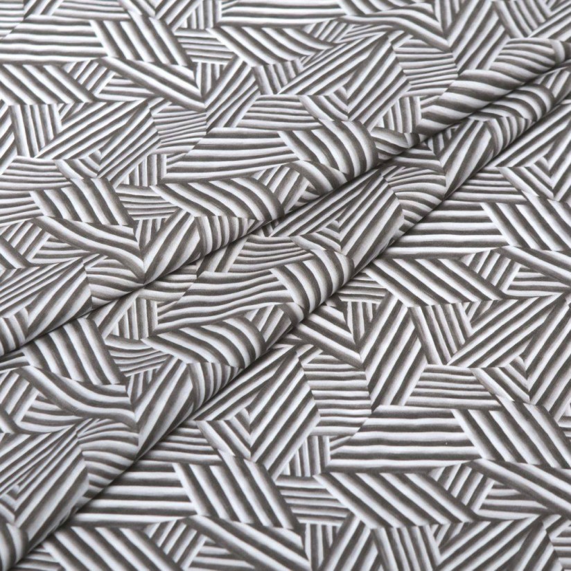 Хлопок Tana Lawn™ от Liberty. Принт «Shadow stripe» (Теневая полоска). Цвет серый/белый в наличии