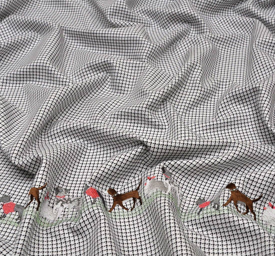 Хлопковый жаккард с вышивкой в наличии