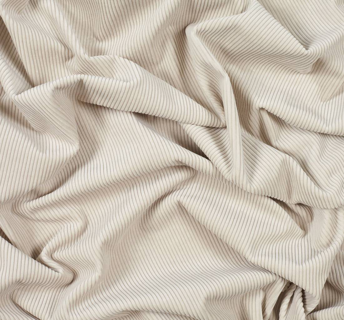 Вельвет из хлопка с добавлением льна и кашемира. Цвет "слоновая кость" в наличии