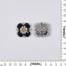 Брошь с кристаллами Swarovski. Цвет черный, желтый, прозрачный. Застежка «кляммер» в наличии