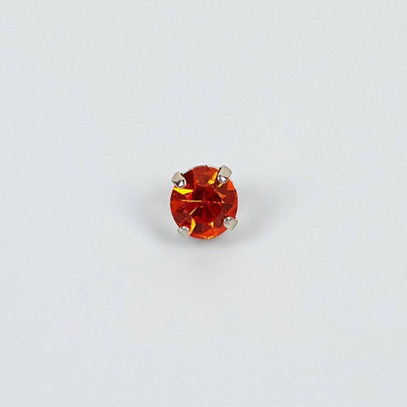 Пуговица металлическая с кристаллом Swarovski оттенка «огненный опал» в наличии