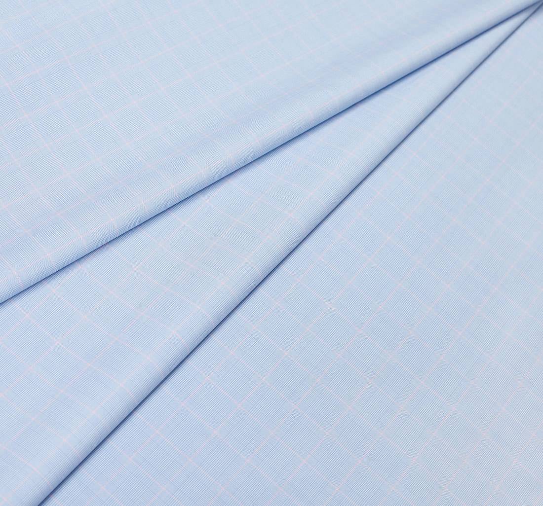 Ткань сорочечная "Зефир" из 100% хлопка в клетку "Принц Уэльский" в розово-голубых тонах в наличии