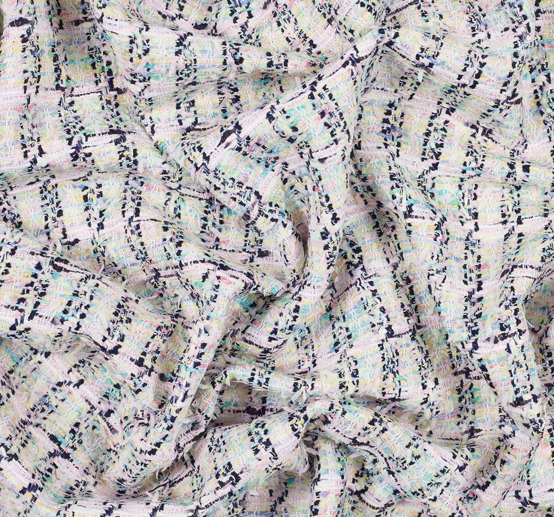 Ткань в стиле "Шанель". Цвета желтый/розовый/бирюзовый/черный в наличии