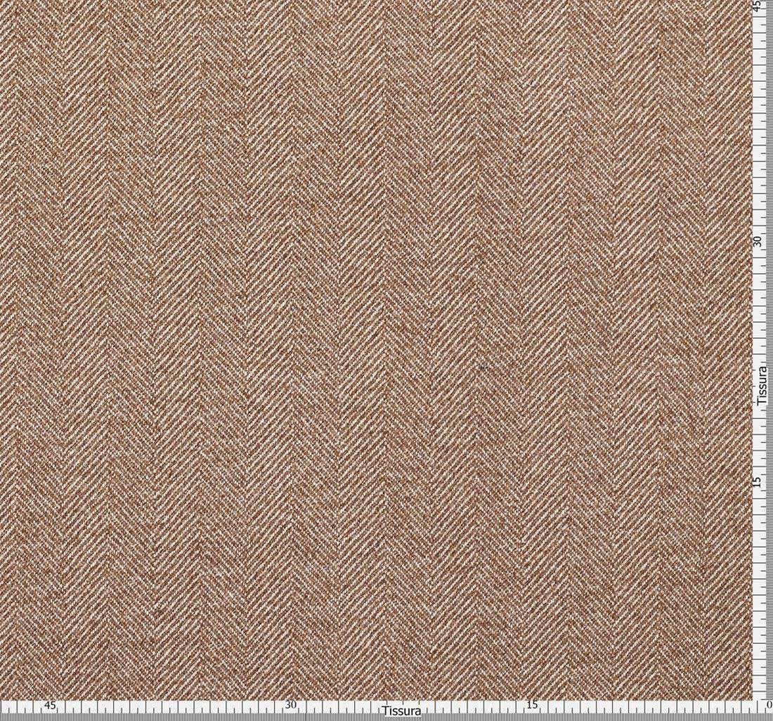Ткань пальтовая двухслойная, двусторонняя от Loro Piana из коллекции "Zelander". Бежево-коричневая ёлочка в наличии