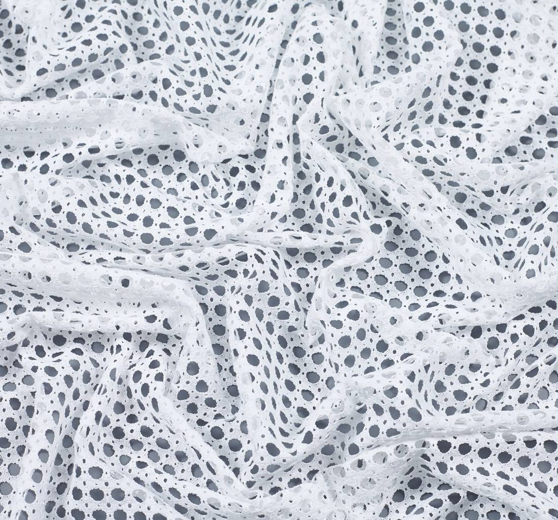 Кружево из хлопка. Имитация техники «кроше». Цвет белый в наличии