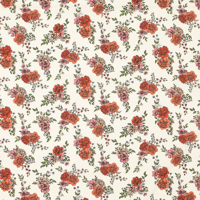 Хлопок Tana Lawn™ от Liberty с авторским цветочным принтом "Inked Rose" (Татуированная роза) в наличии