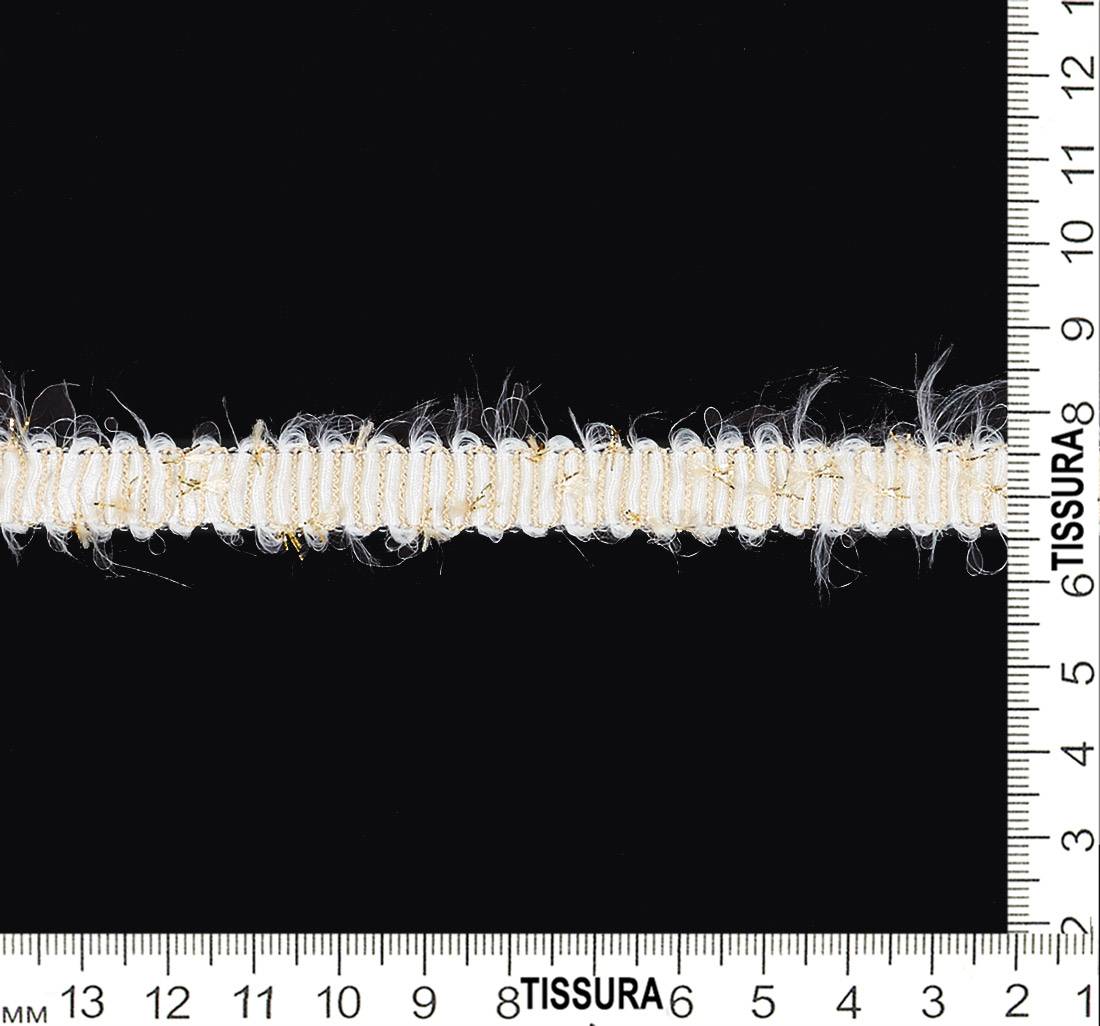 Тесьма в стиле «Шанель», бело-золотистая в наличии