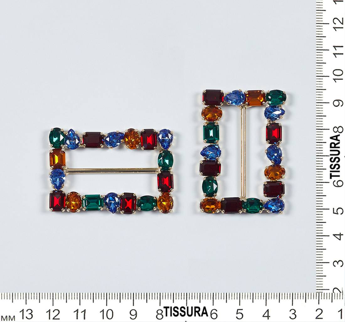 Пряжка металлическая, декорированная кристаллами Swarovski в наличии