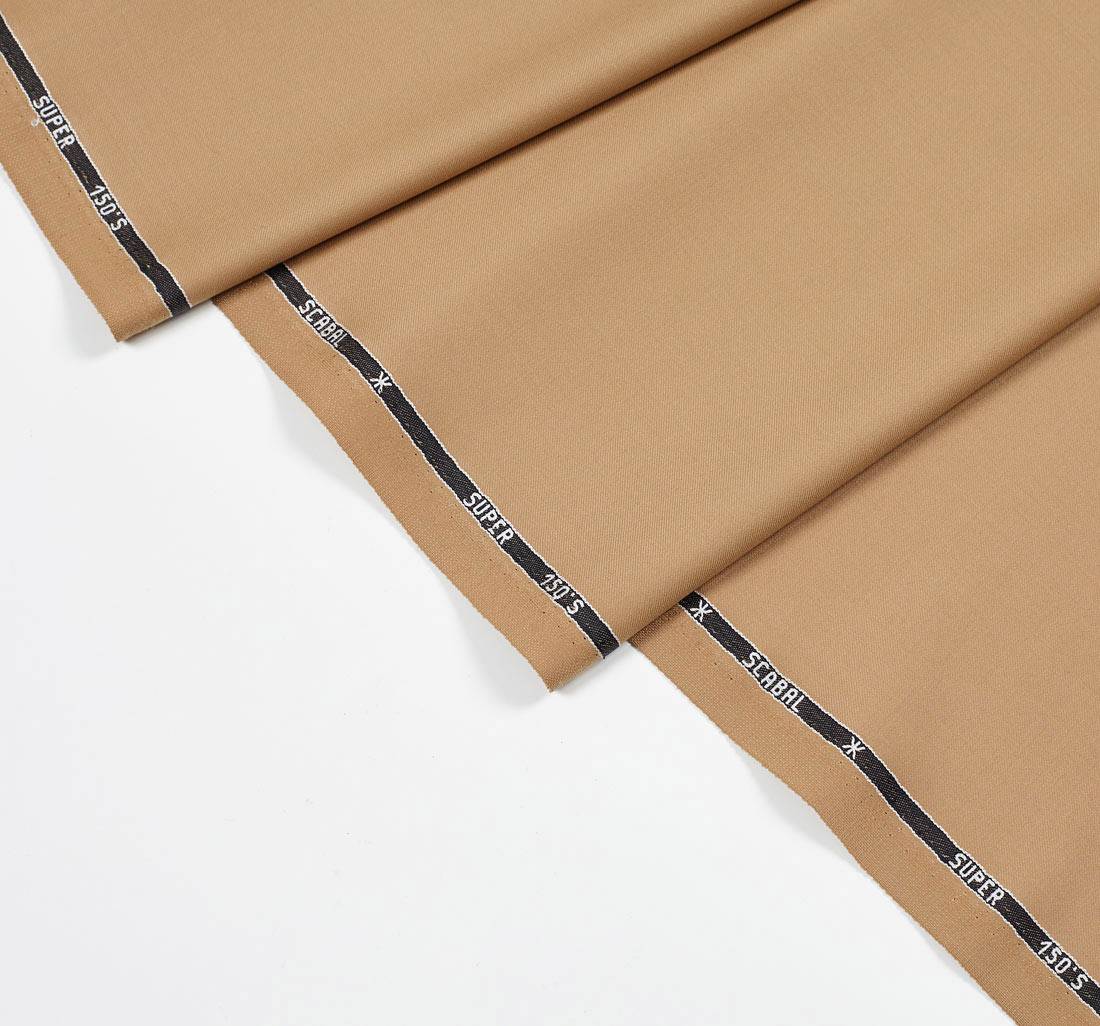 Бежевая костюмная ткань из шерсти Super 150’s из коллекции Concerto от Scabal в наличии