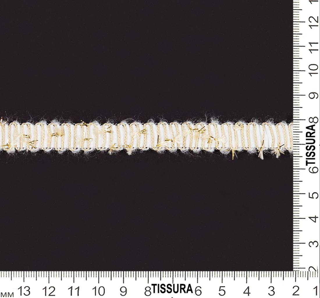 Тесьма в стиле «Шанель», бело-золотая в наличии