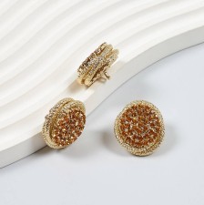 Пуговица металлическая на ножке, декорированная кристаллами Swarovski в наличии